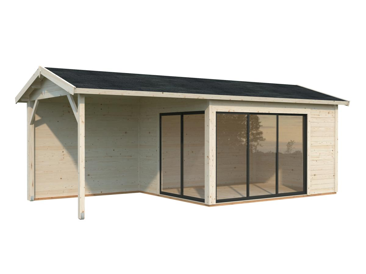 Palmako | Amanda S+ (21'11" x 9'10" | 204.5 sq.ft. | 1.7") Modern Garden Room With Canopy and Sliding Doors