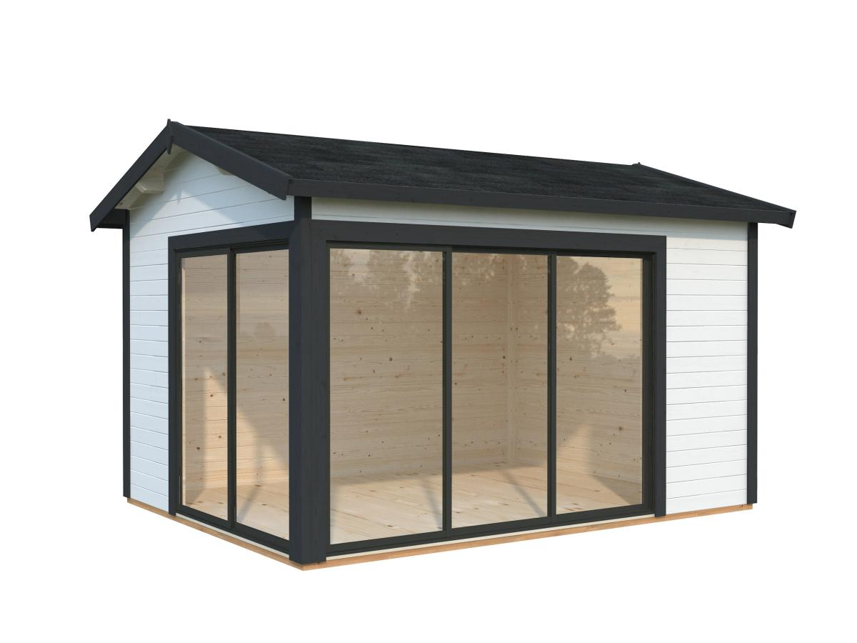 Palmako | Amanda S (12'10" x 9'10" | 120.6 sq.ft. | 1.7") Modern Corner Summer House With Sliding Doors