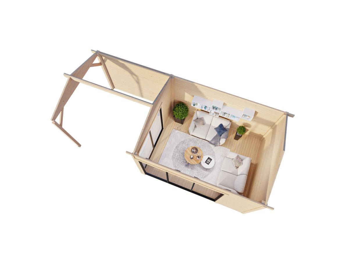 Palmako | Amanda S+ (21'11" x 9'10" | 204.5 sq.ft. | 1.7") Modern Garden Room With Canopy and Sliding Doors