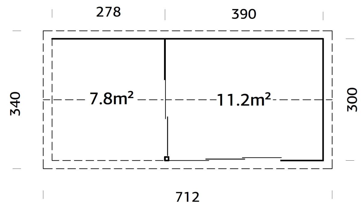 Palmako | Amanda S+ (21'11" x 9'10" | 204.5 sq.ft. | 1.7") Modern Garden Room With Canopy and Sliding Doors