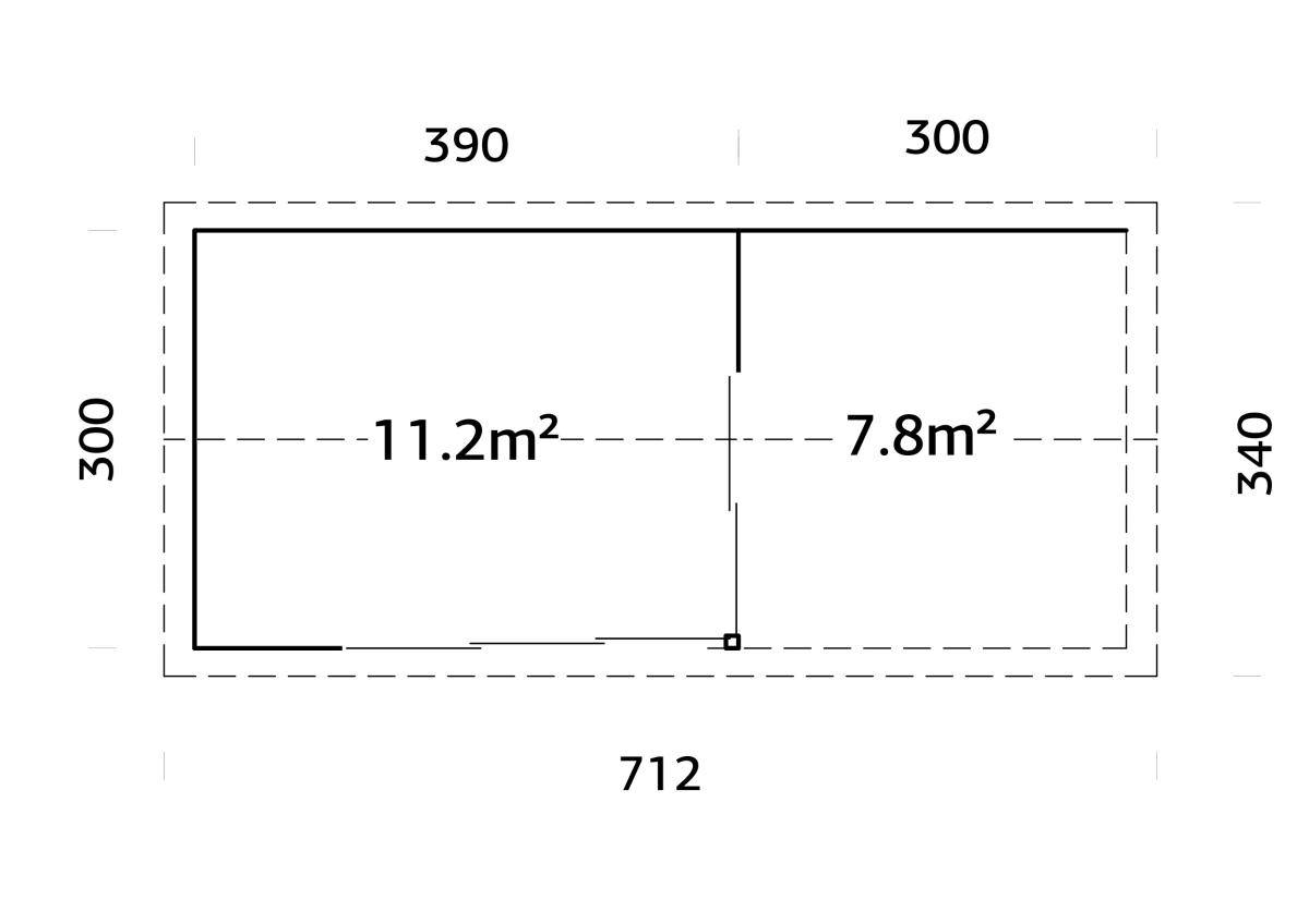 Palmako | Amanda S+ (21'11" x 9'10" | 204.5 sq.ft. | 1.7") Modern Garden Room With Canopy and Sliding Doors