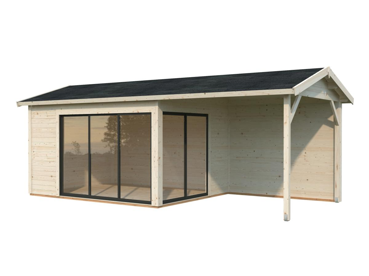 Palmako | Amanda S+ (21'11" x 9'10" | 204.5 sq.ft. | 1.7") Modern Garden Room With Canopy and Sliding Doors
