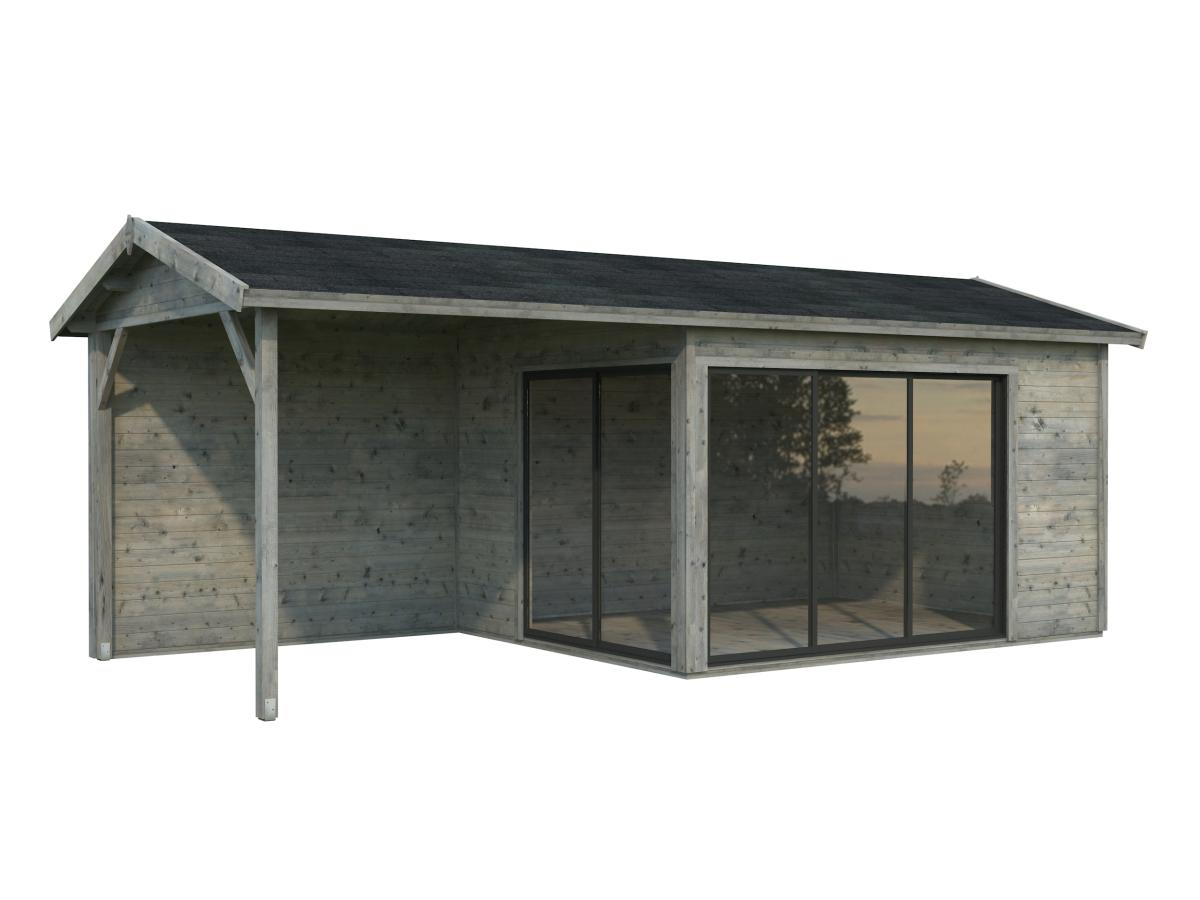 Palmako | Amanda S+ (21'11" x 9'10" | 204.5 sq.ft. | 1.7") Modern Garden Room With Canopy and Sliding Doors