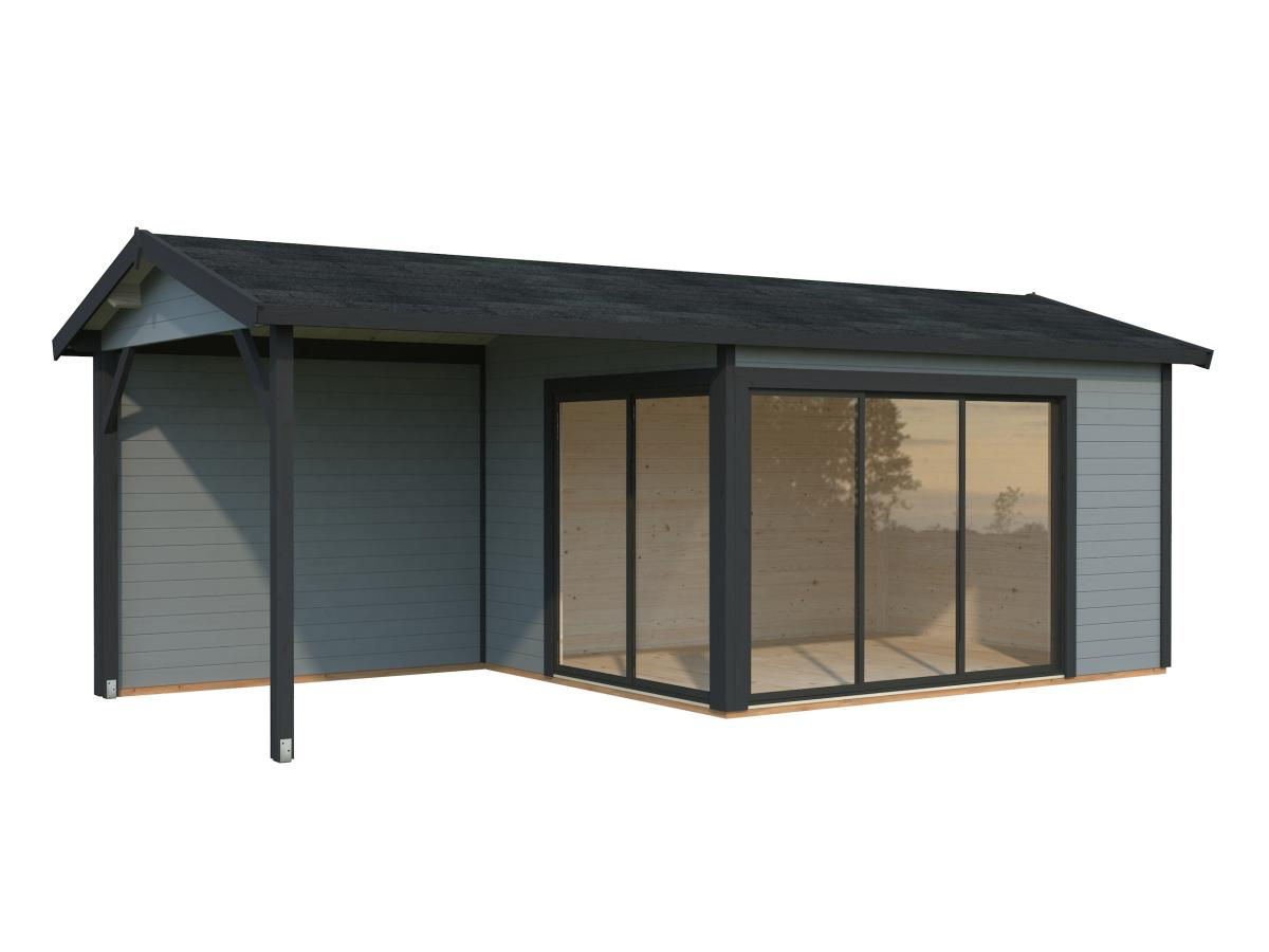 Palmako | Amanda S+ (21'11" x 9'10" | 204.5 sq.ft. | 1.7") Modern Garden Room With Canopy and Sliding Doors