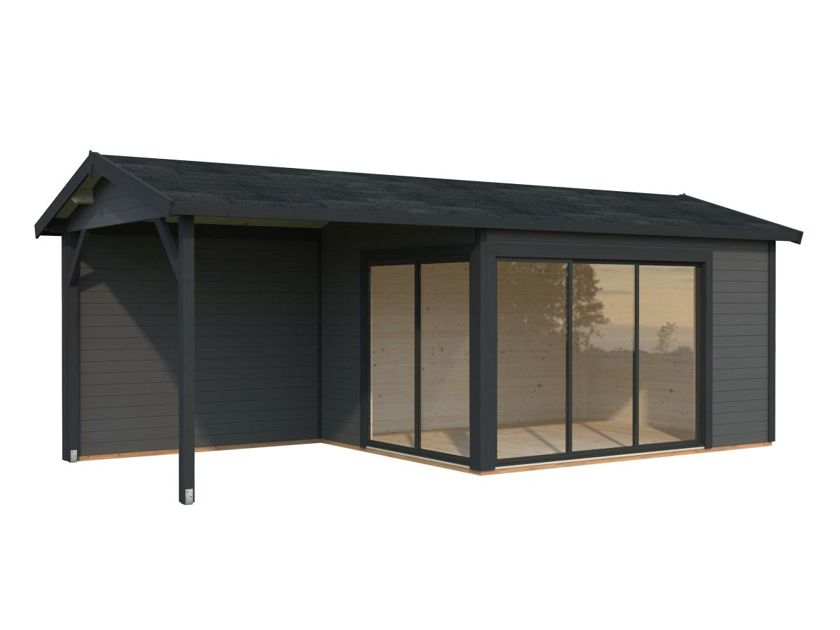 Palmako | Amanda S+ (21'11" x 9'10" | 204.5 sq.ft. | 1.7") Modern Garden Room With Canopy and Sliding Doors