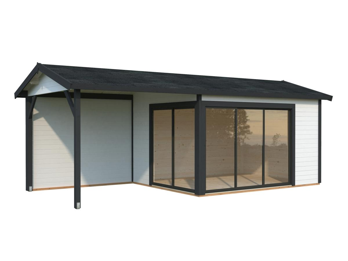 Palmako | Amanda S+ (21'11" x 9'10" | 204.5 sq.ft. | 1.7") Modern Garden Room With Canopy and Sliding Doors
