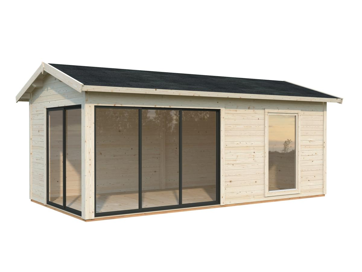 Palmako | Amanda M (19'6" x 9'10" | 184.1 sq.ft. | 1.7") Modern Timber Garden Room with Sliding Doors