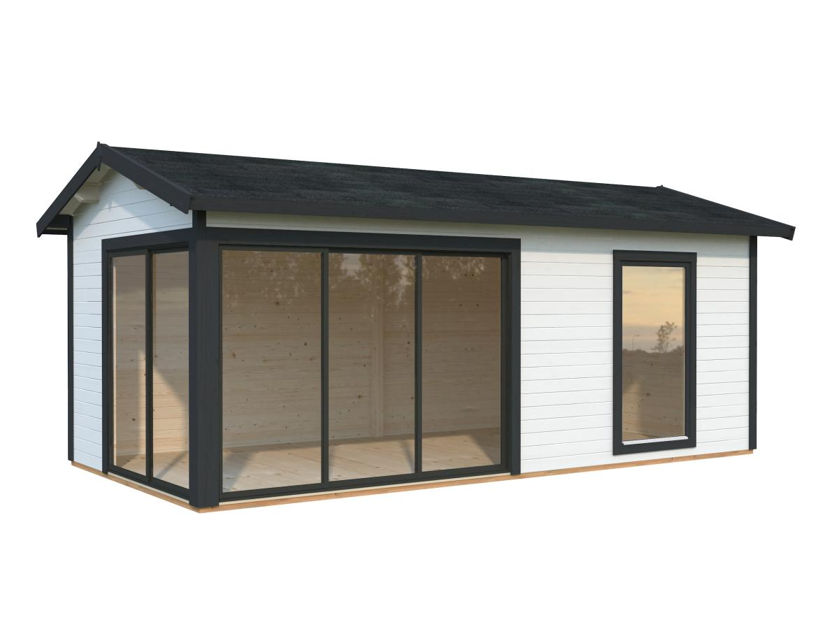 Palmako | Amanda M (19'6" x 9'10" | 184.1 sq.ft. | 1.7") Modern Timber Garden Room with Sliding Doors