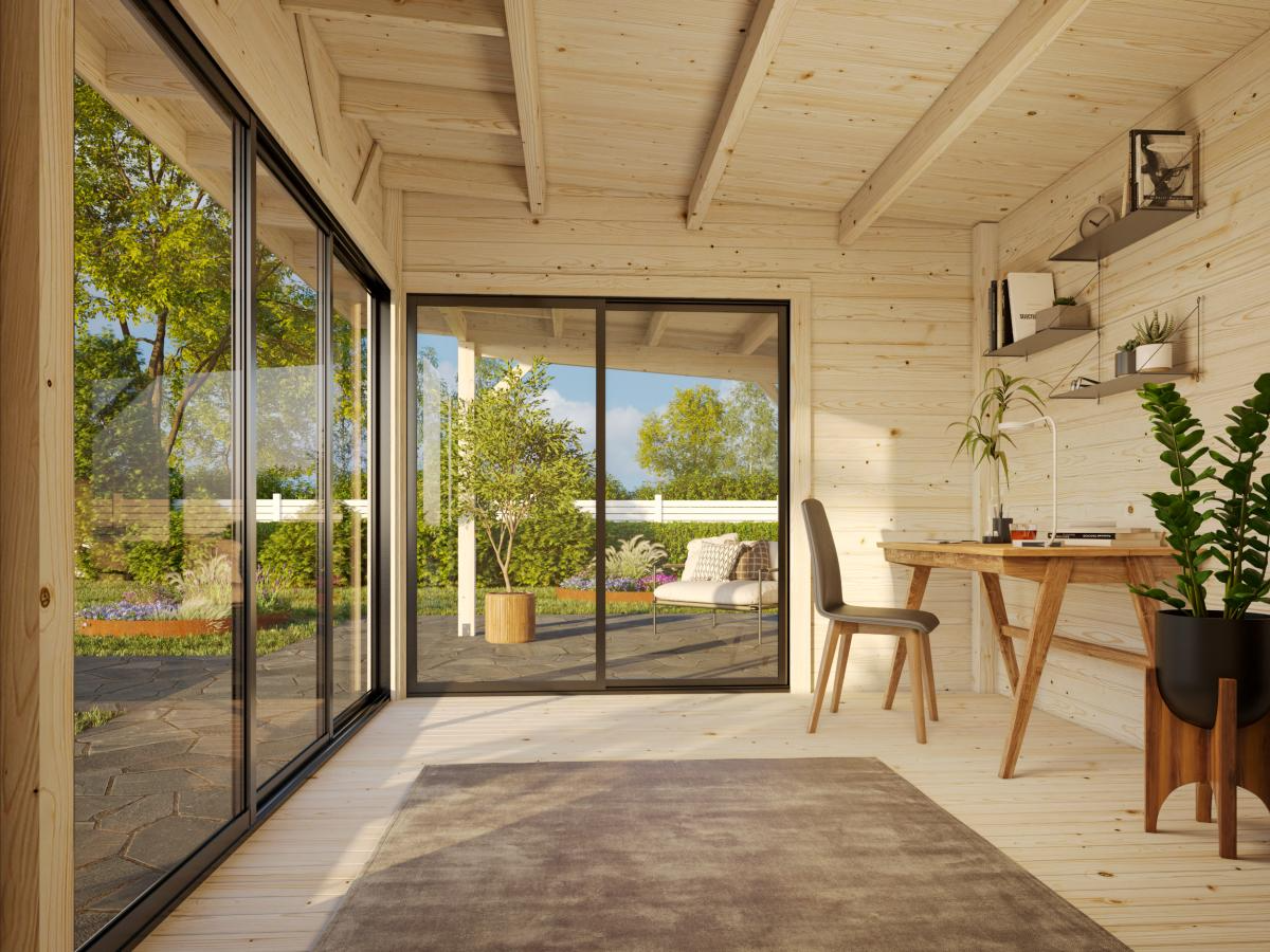 Palmako | Andrea L (22'9" x 9'10" | 204.5 sq.ft. | 1.7") Garden Room with Sliding Doors