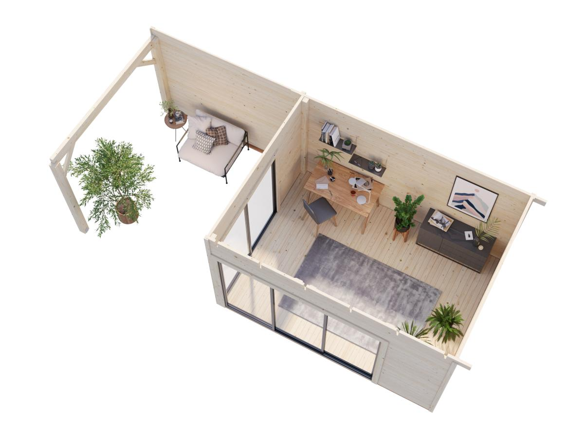 Palmako | Andrea L (22'9" x 9'10" | 204.5 sq.ft. | 1.7") Garden Room with Sliding Doors