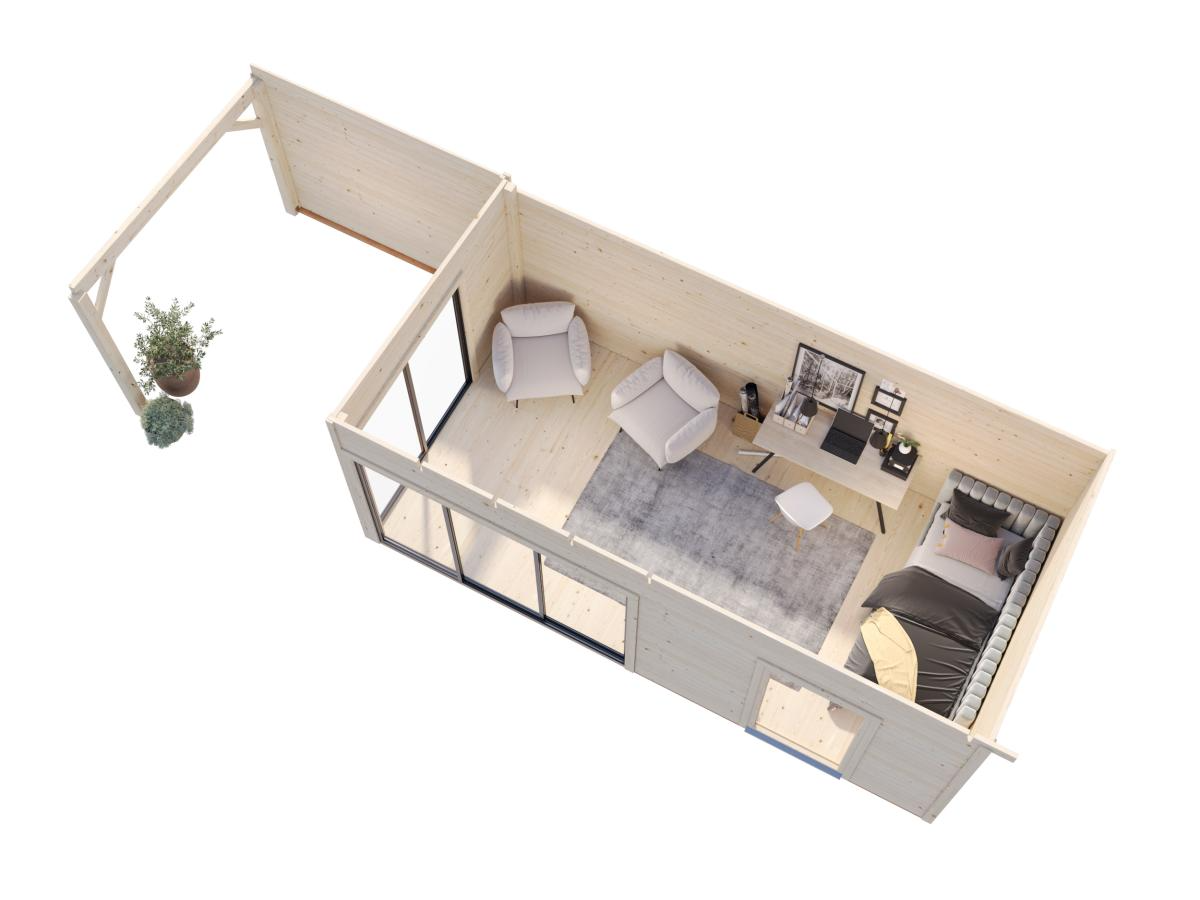 Palmako | Andrea XL (29'6" x 9'10" | 269.1 sq.ft. | 1.7") Garden Room with Sliding Doors