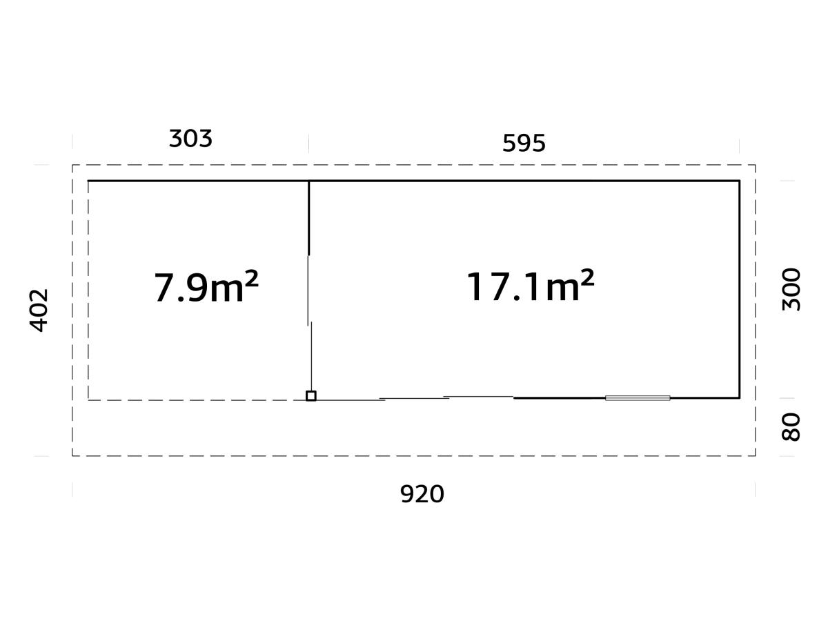 Palmako | Andrea XL (29'6" x 9'10" | 269.1 sq.ft. | 1.7") Garden Room with Sliding Doors