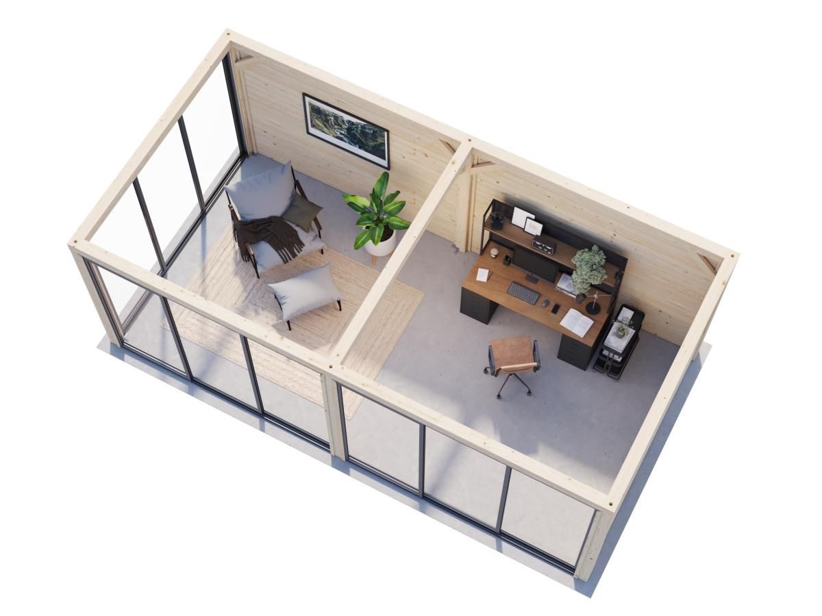 Palmako | Lenna (19'3" x 9'10" | 178.7 sq.ft.) Glass Garden Room With Sliding Doors