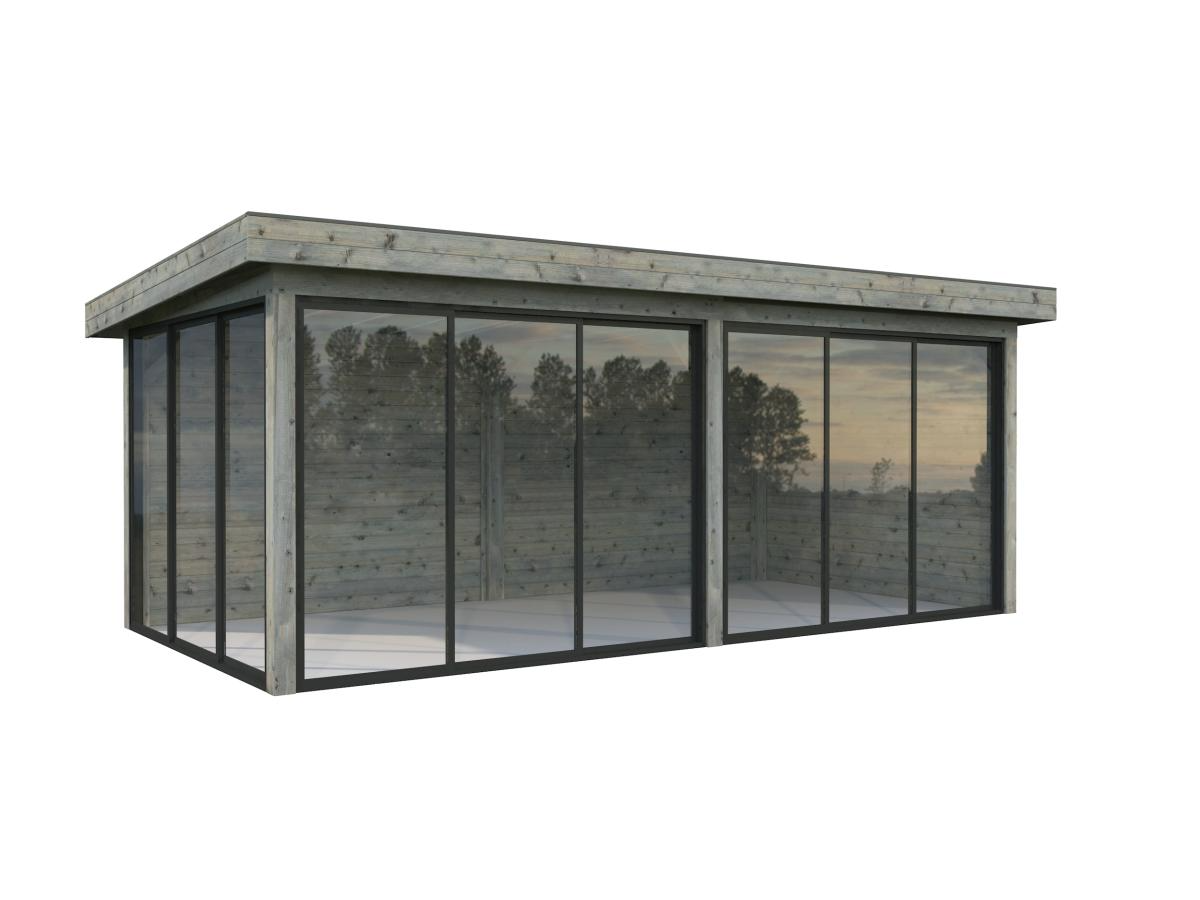 Palmako | Lenna (19'3" x 9'10" | 178.7 sq.ft.) Glass Garden Room With Sliding Doors