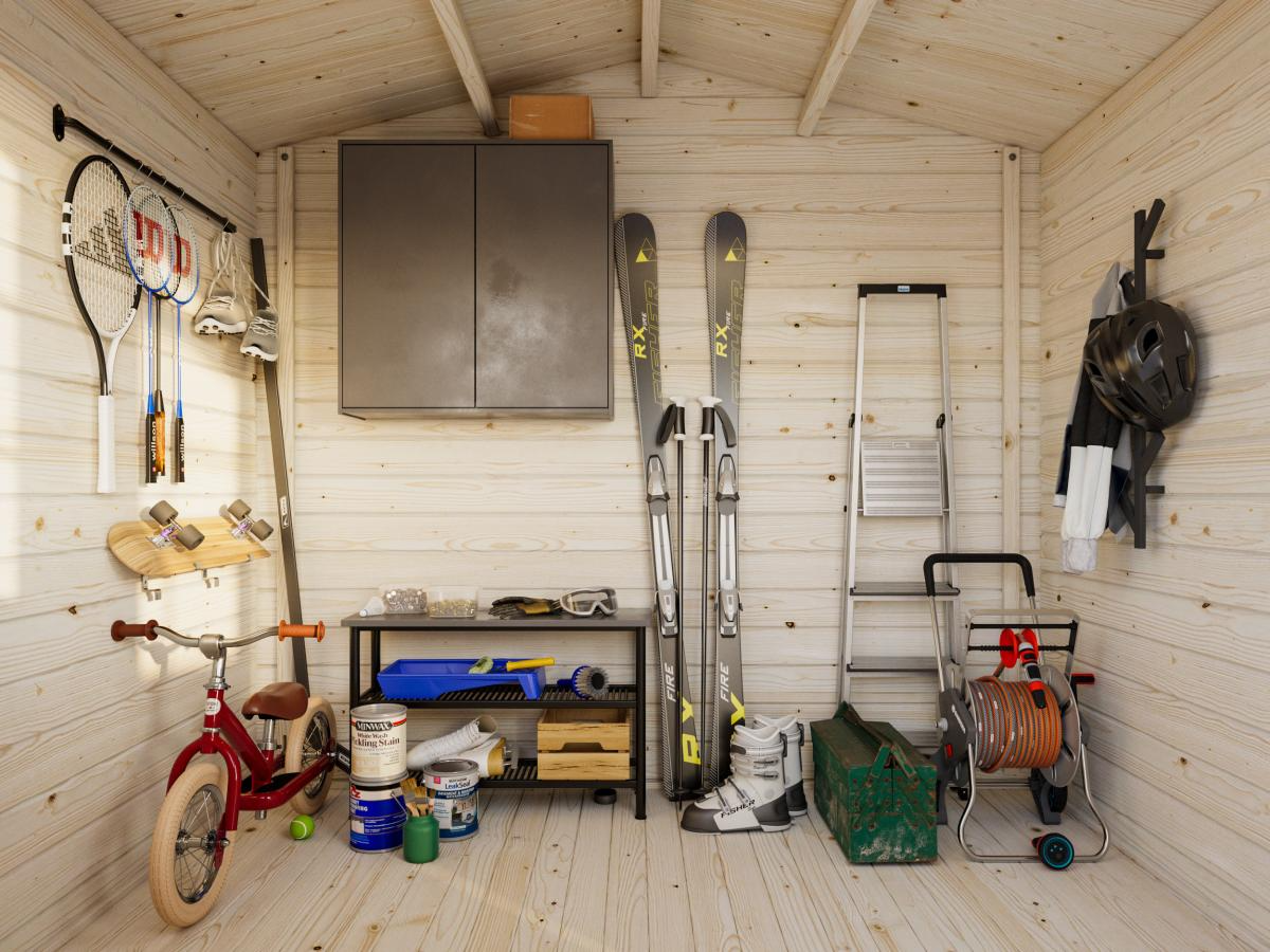 Palmako | Emma S (8'6" x 7'3" | 49.5 sq.ft. | 1.1") Compact Alpine Style Garden Shed