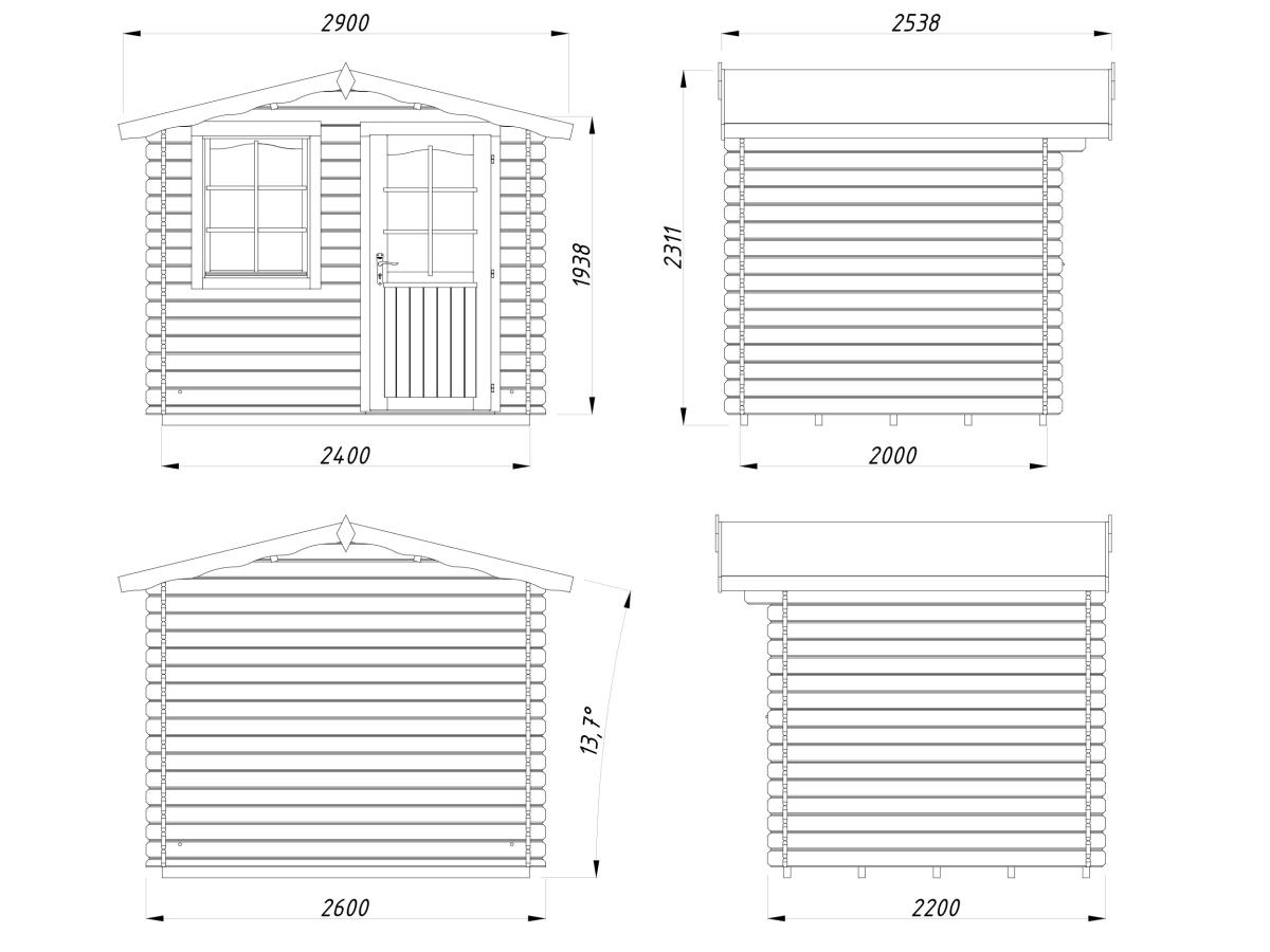 Palmako | Emma S (8'6" x 7'3" | 49.5 sq.ft. | 1.1") Compact Alpine Style Garden Shed
