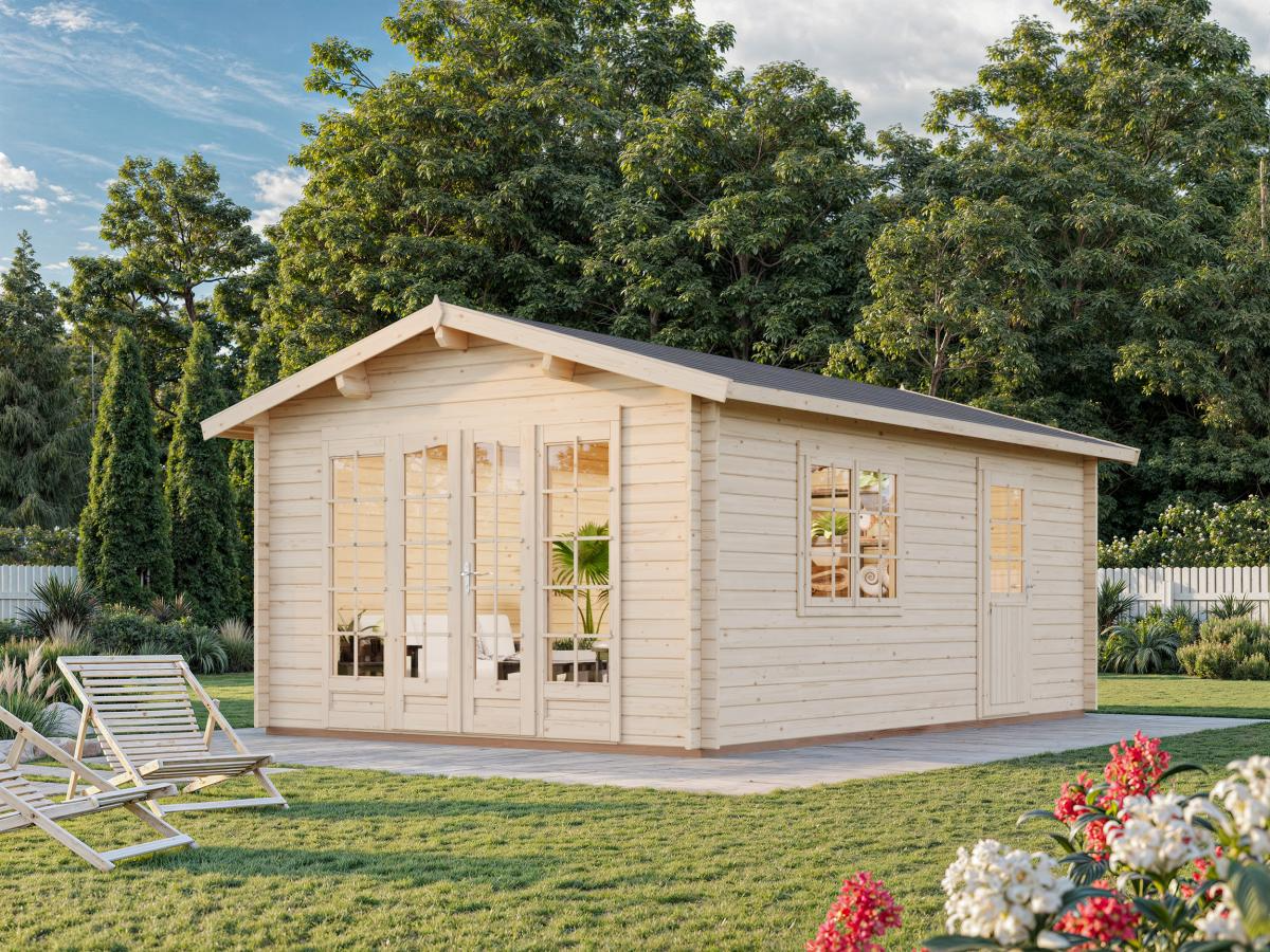 Palmako | Irene M (12'6" x 18'8" | 204.5 sq.ft. | 1.7") Spacious Garden Log Cabin