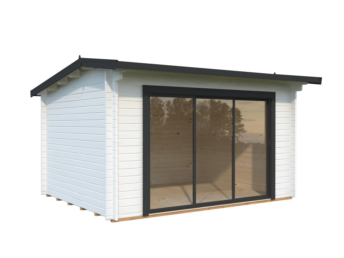 Palmako | Ines M (13'5" x 10'6" | 119.5 sq.ft. | 1.7") Modern Garden Office with Sliding Doors