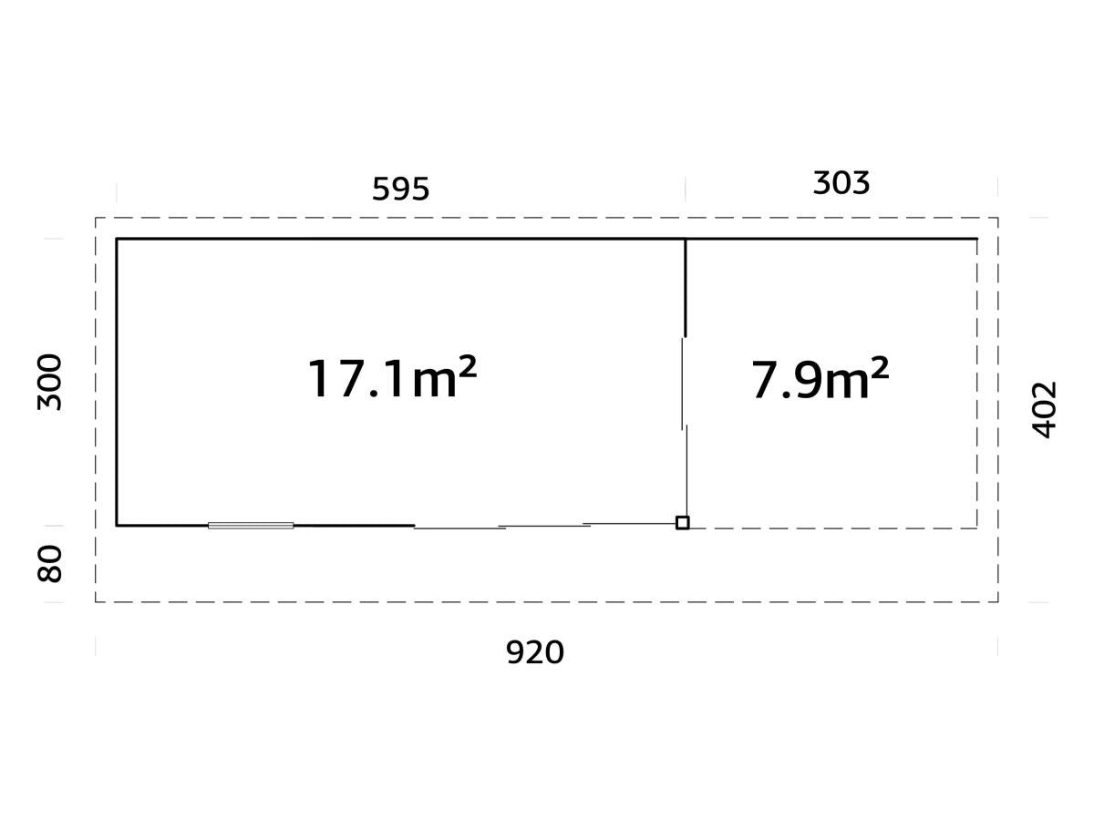 Palmako | Andrea XL (29'6" x 9'10" | 269.1 sq.ft. | 1.7") Garden Room with Sliding Doors