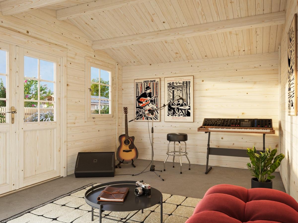 Palmako | Klara M (12'6" x 10'6" | 111.9 sq.ft. | 1.1") Compact Garden Log Cabin