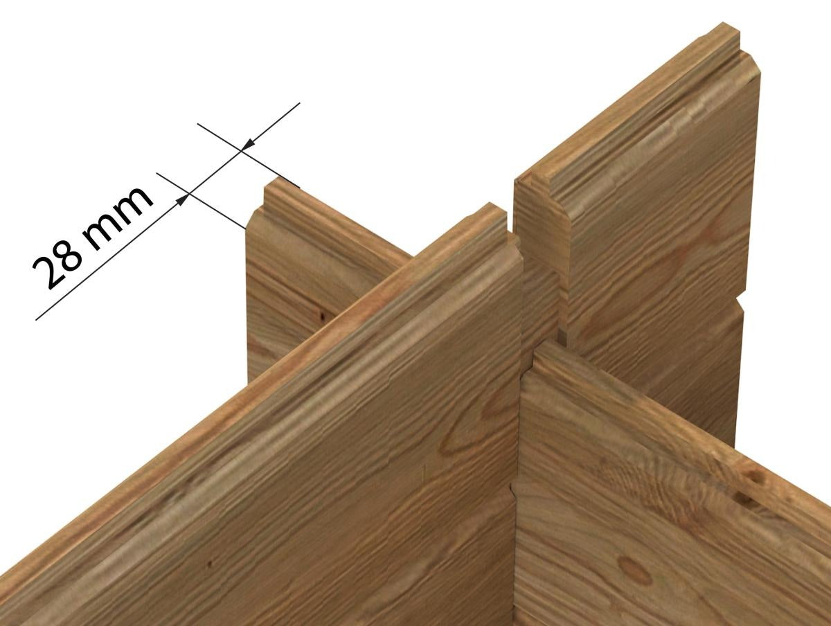 Palmako | Valentine S (9'9" x 6'7" | 50.6 sq.ft. | 1.1") Pressure Treated Garden Shed Log Cabin