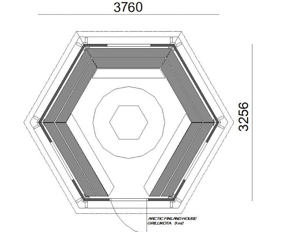 Arctic Finland House | 9m² (97 sq.ft.) Grill House “Grill Kota” For 15 Persons