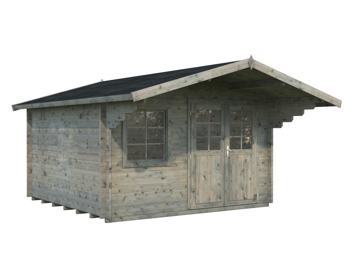 Palmako | Sally M (12'6" x 12'6" | 132.4 sq.ft. | 1.7") Scandinavian Style Classic Log cabin With Overhang Roof