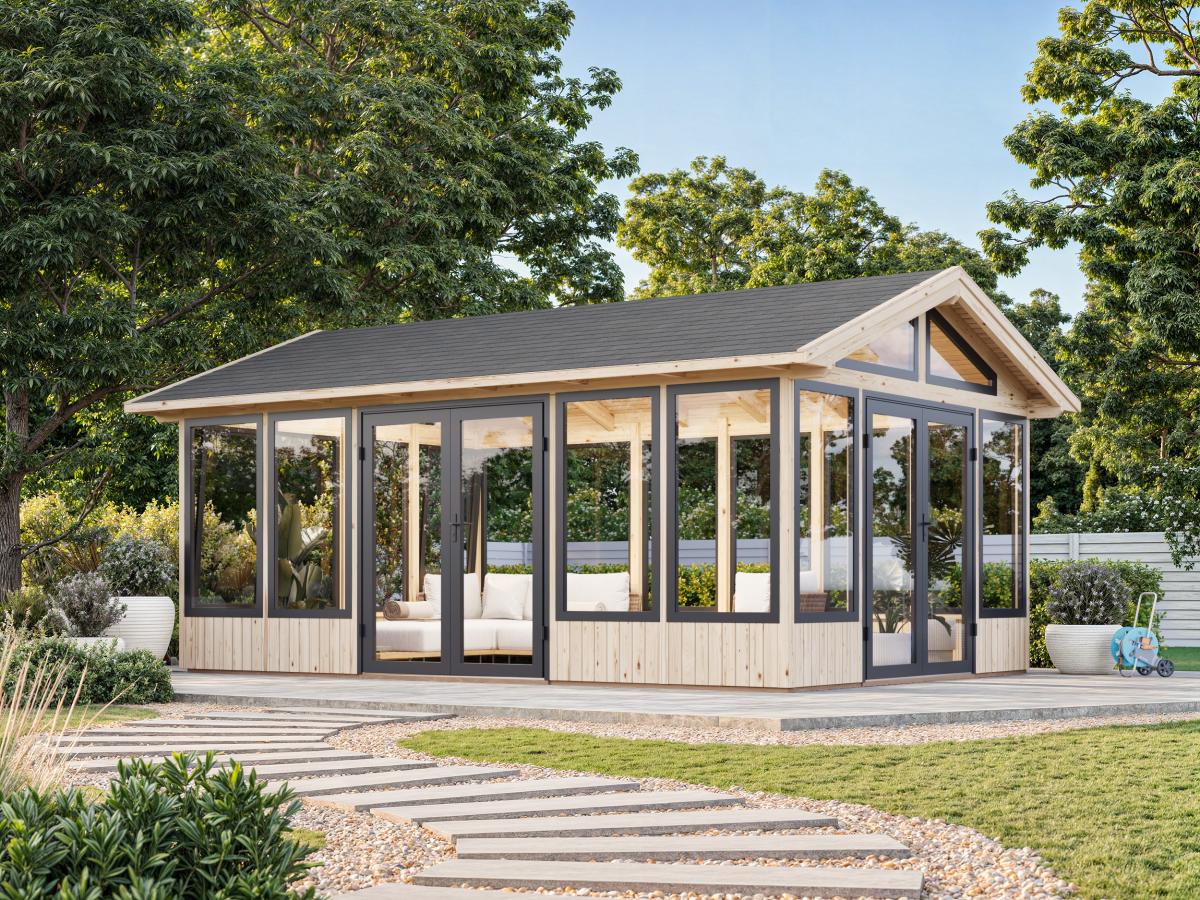 Palmako | Isabella L (13'2" x 19'7" | 239.0 sq.ft. | 3.5") Modern Glass Pavilion with Aluminium Frames