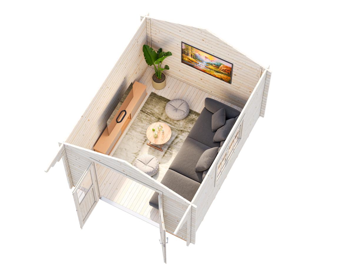 Palmako | Sally S (10'6" x 12'6" | 110 sq.ft. | 1.7") Compact Nordic Style Traditional Log Cabin