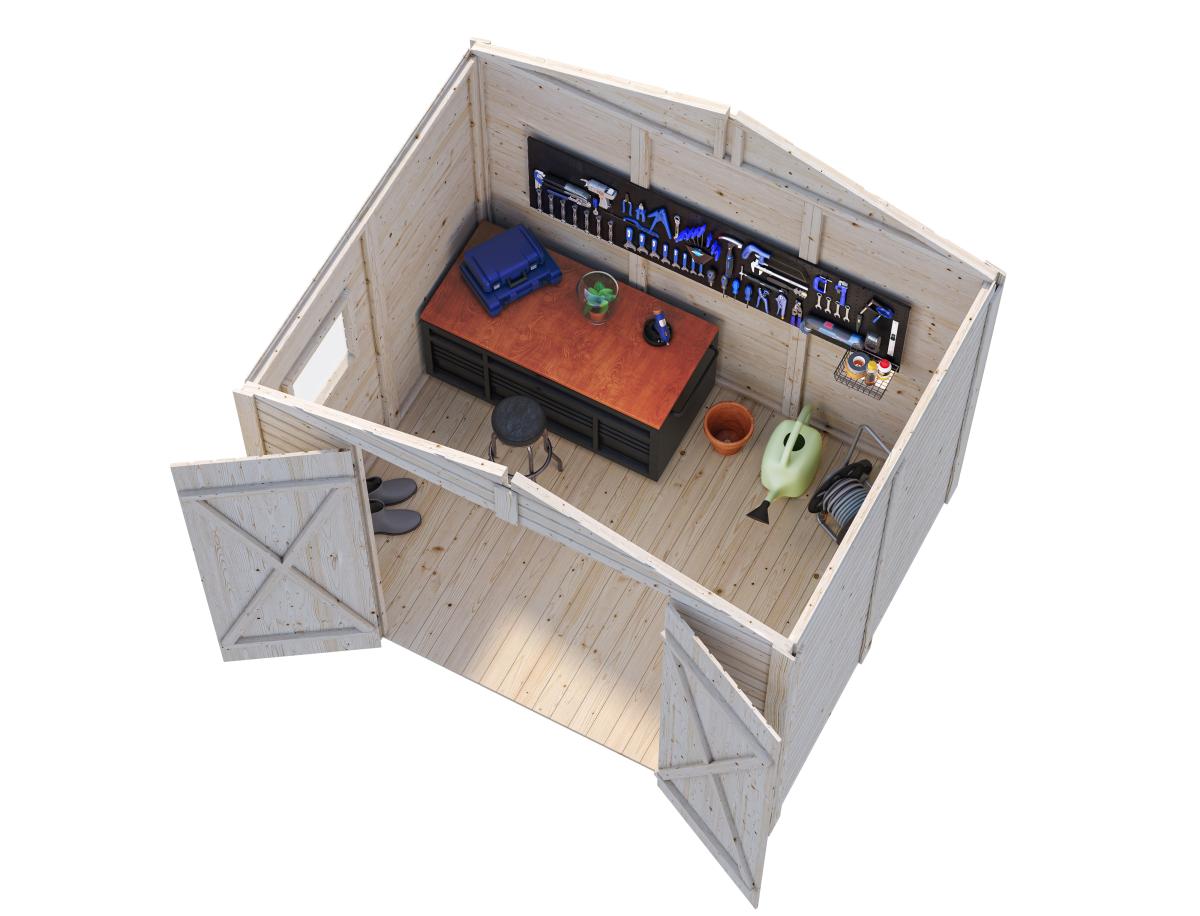 Palmako | Dan XS (8'0" x 6'3" | 48.4 sq.ft.) Compact Timber Garden Shed