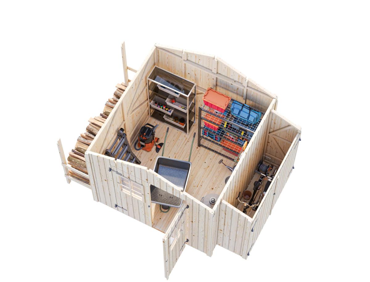 Palmako | Marcus (7'8" x 7'10" | 70 sq.ft.) Garden Shed With Log Store