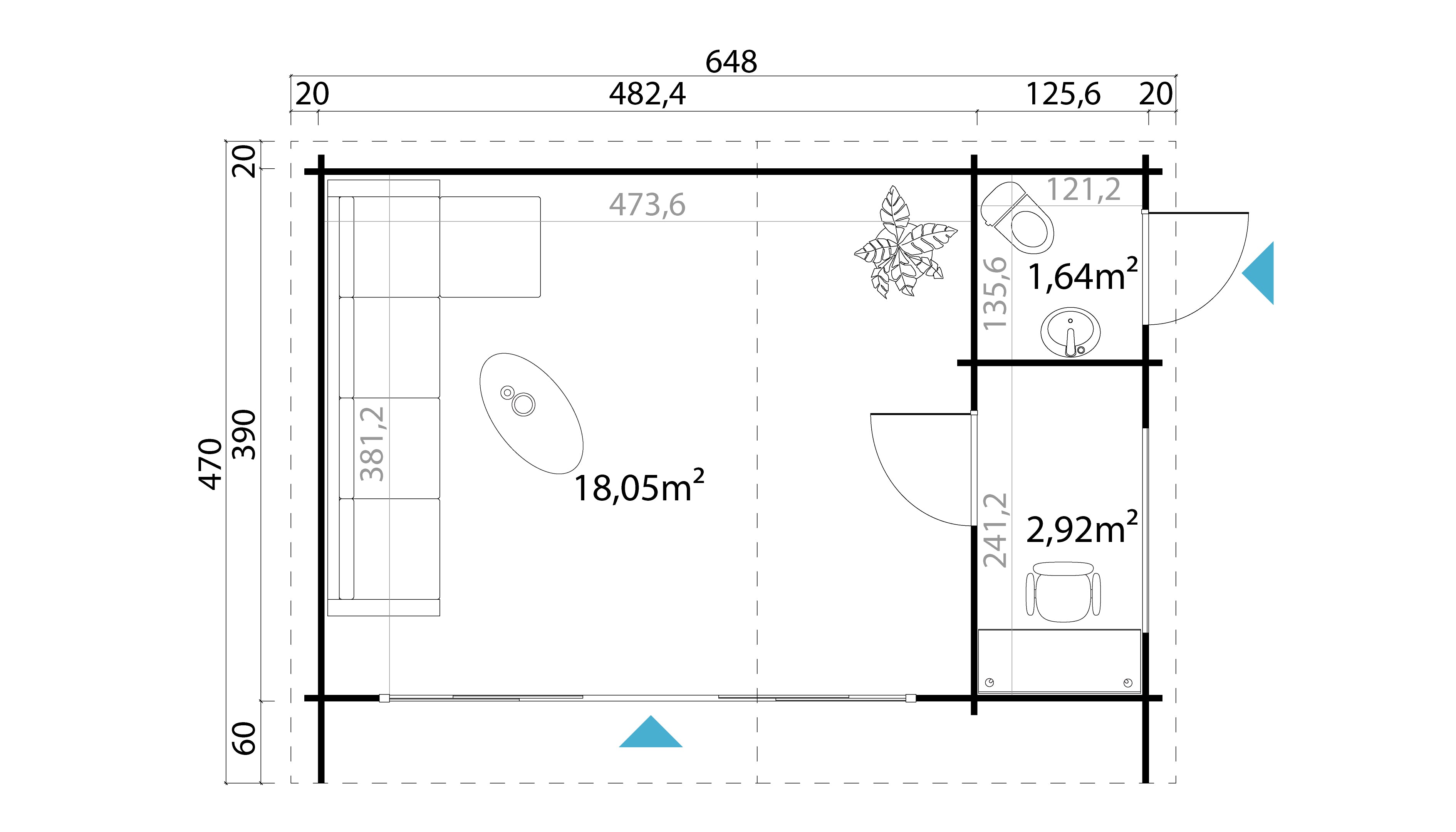 Lasita Maja | Java (19'11" x 12'9" | 246 sq.ft.) Modern Garden Cabin With Premium Glazing & Dual-Access Storage