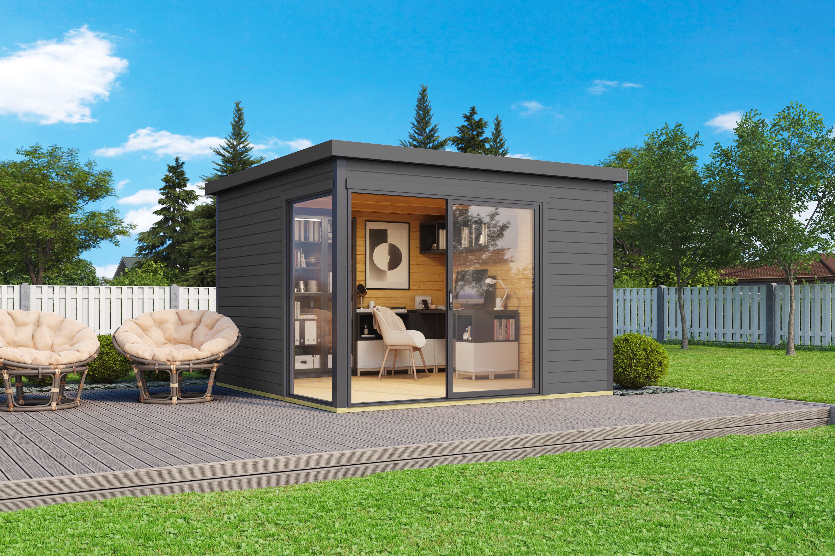Lasita Maja | Domeo 1 (9'10" x 9'10" | 91 sq.ft.) Modern Cabin With Glass Panels