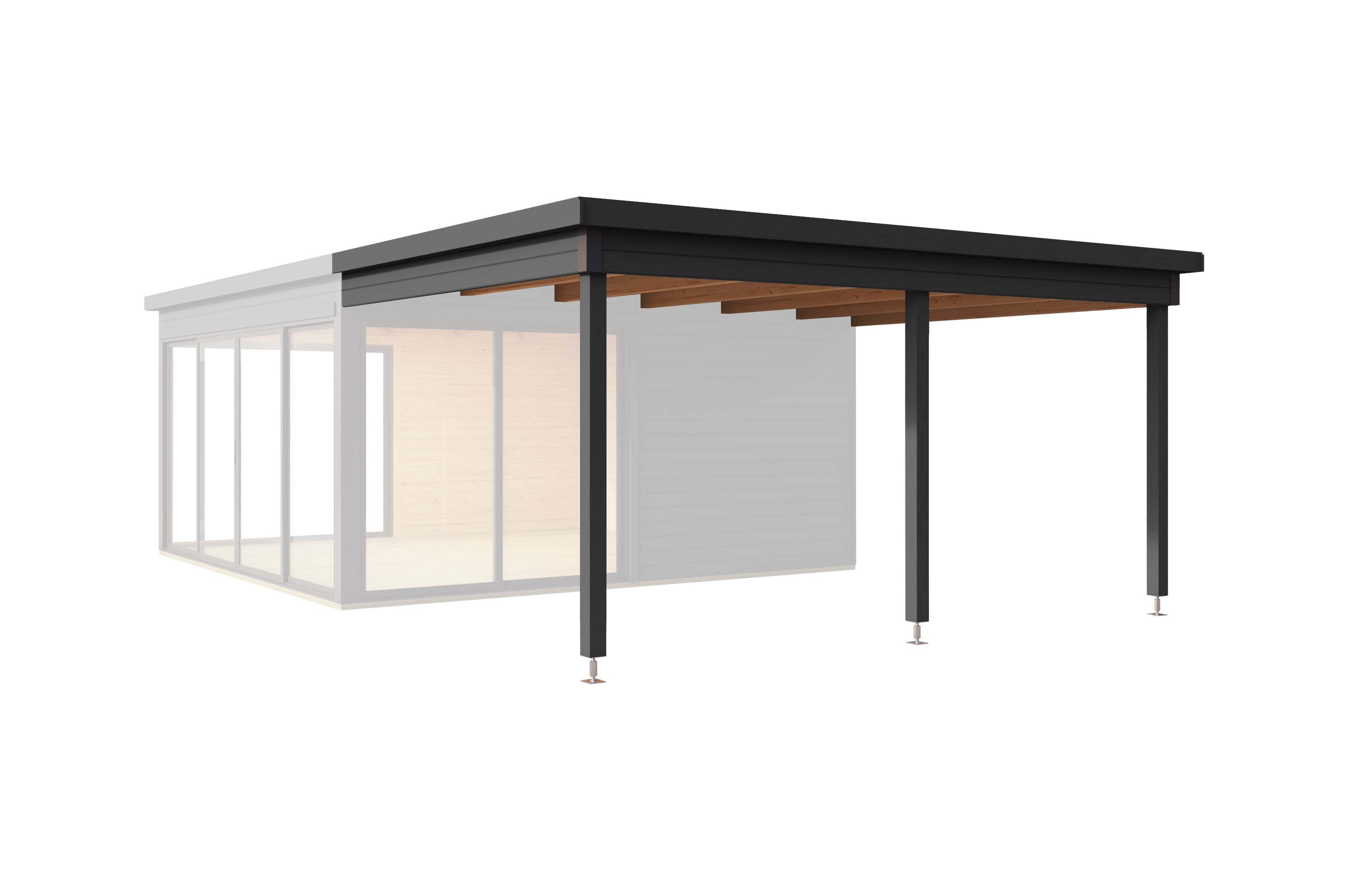 Lasita Maja | Domeo 5 (13'9" x 13'9" | 180 sq.ft.) Modern Cabin With Large Glass Panels On Three Sides