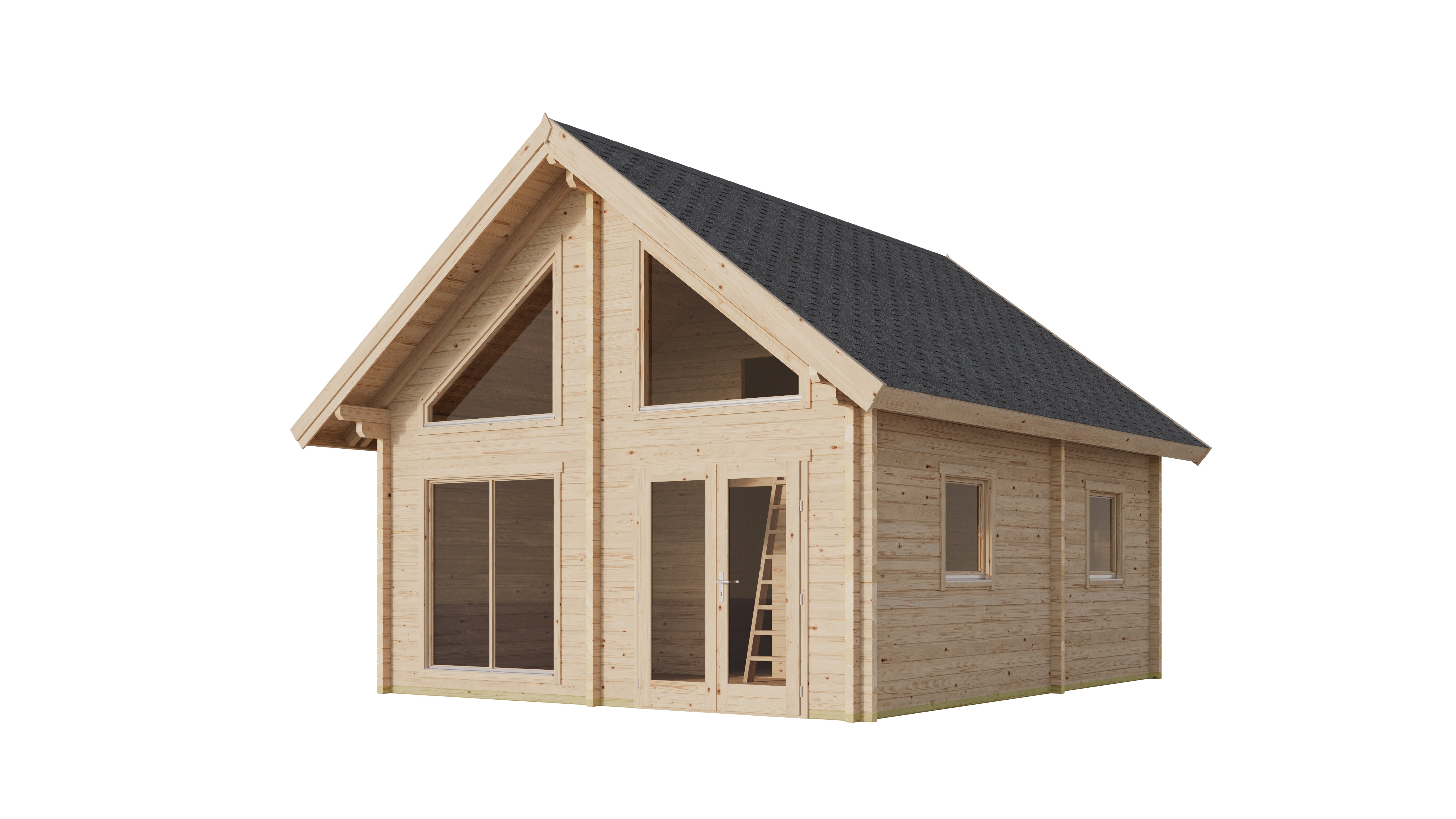 Lasita Maja | Örebro (20'4" D x 17'1" W x 15'3" H | 428.3 sq.ft.) Cabin With Window Front and Loft Space
