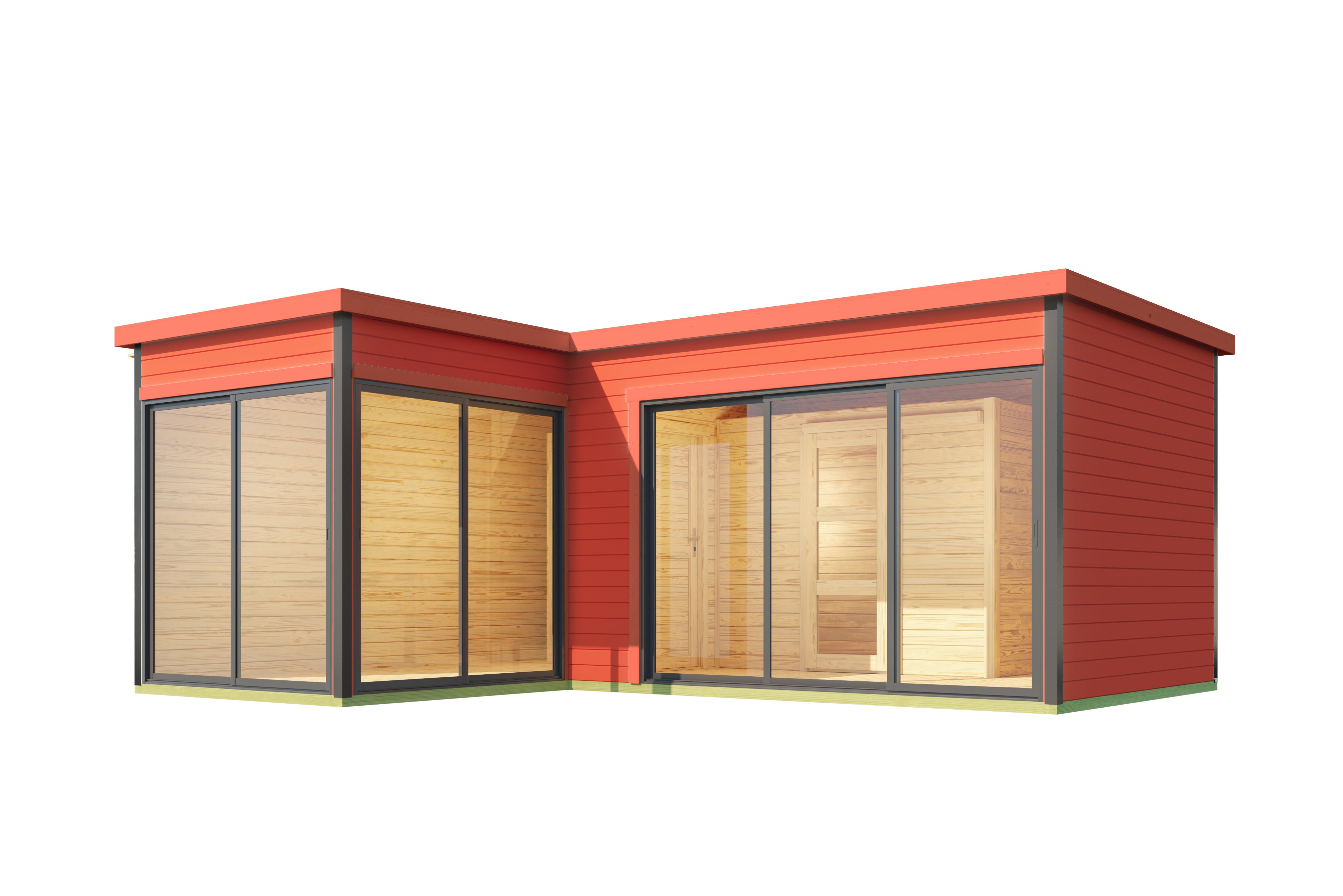 Lasita Maja | Domeo 11 (16'5" x 19'6" | 224 sq.ft.) Modern Cabin With Two Separate Rooms And Large Glass Fronts