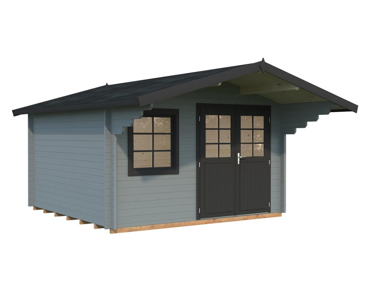 Palmako | Sally M (12'6" x 12'6" | 132.4 sq.ft. | 1.7") Scandinavian Style Classic Log cabin With Overhang Roof
