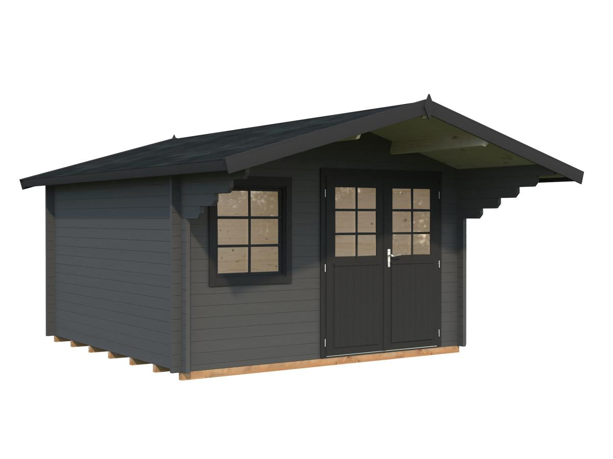 Palmako | Sally M (12'6" x 12'6" | 132.4 sq.ft. | 1.7") Scandinavian Style Classic Log cabin With Overhang Roof