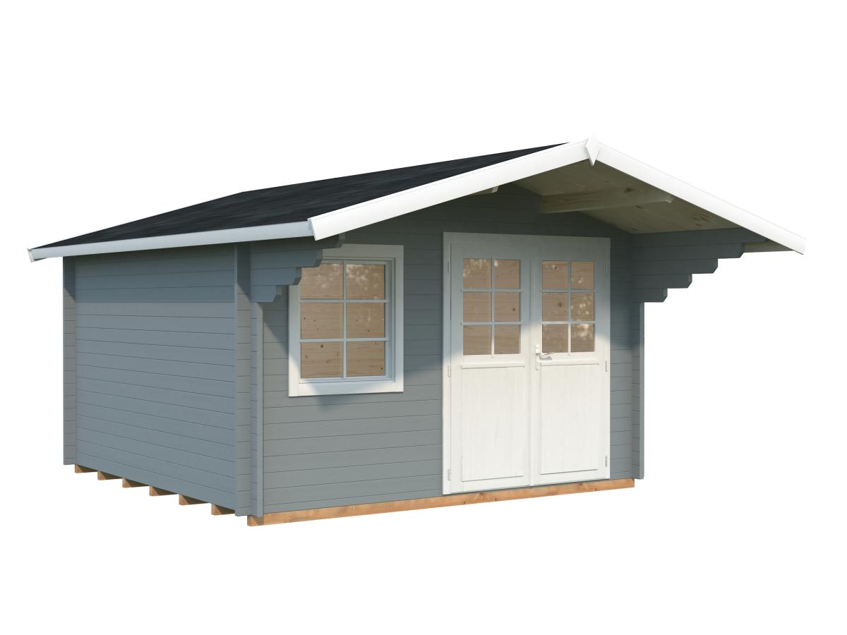 Palmako | Sally M (12'6" x 12'6" | 132.4 sq.ft. | 1.7") Scandinavian Style Classic Log cabin With Overhang Roof