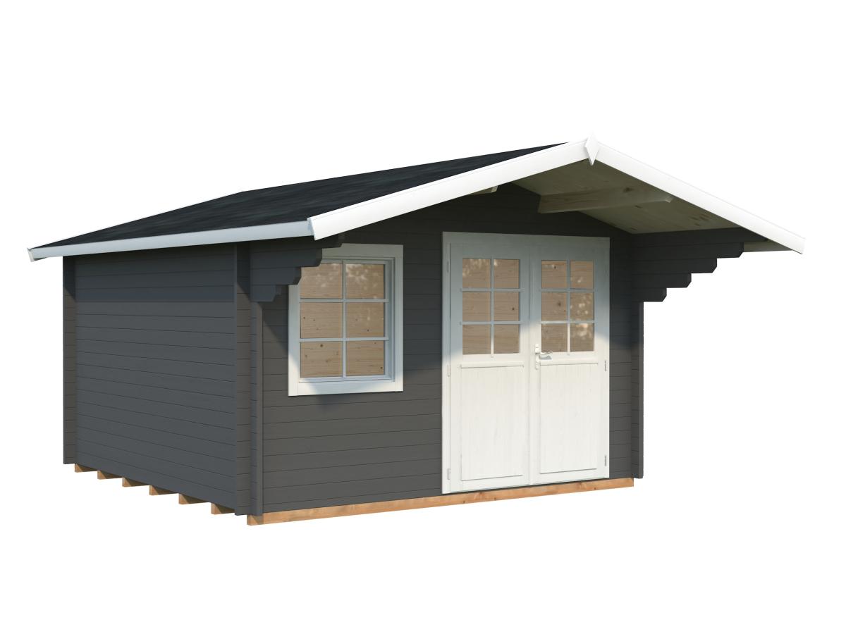 Palmako | Sally M (12'6" x 12'6" | 132.4 sq.ft. | 1.7") Scandinavian Style Classic Log cabin With Overhang Roof