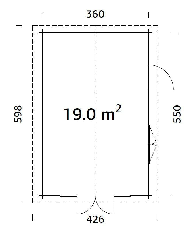 Palmako | Irene M (12'6" x 18'8" | 204.5 sq.ft. | 1.7") Spacious Garden Log Cabin