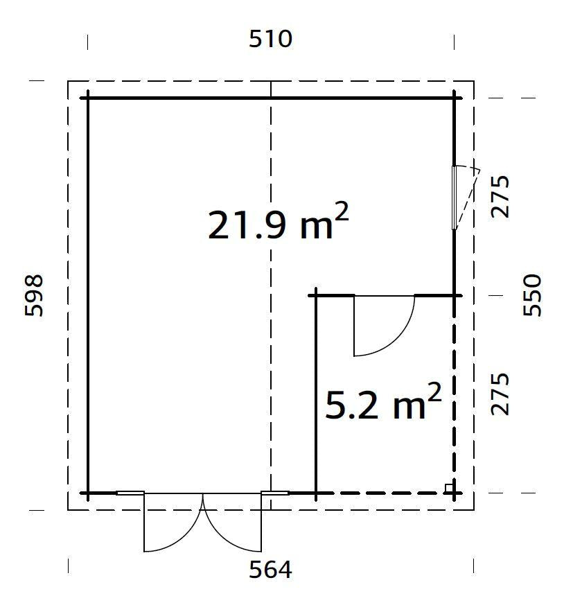 Palmako | Irene XL (17'5" x 18'8" | 235.7 sq.ft. | 1.7") Summer House Log Cabin with Porch