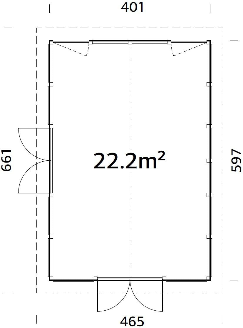 Palmako | Isabella L (13'2" x 19'7" | 239.0 sq.ft. | 3.5") Modern Glass Pavilion with Aluminium Frames