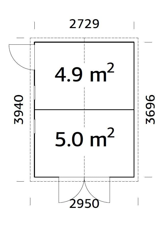 Palmako | Dan M (8'11" x 12'2" | 106.6 sq.ft.) Two Room Storage Shed