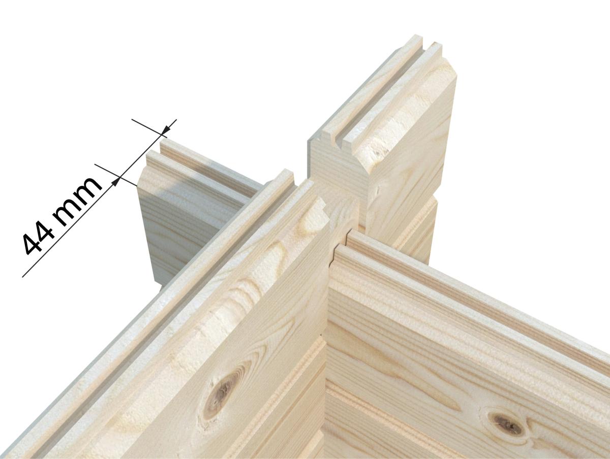 Palmako | Claudia XL (18'1" x 13'1" | 208.8 sq.ft. | 1.7") Clockhouse Log Cabin