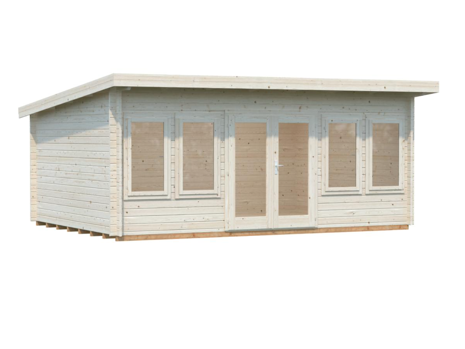 Palmako | Lisa L (18'1" x 13'1" | 209 sq.ft. | 1.7") Spacious Pent Roof Summer House with Double Doors