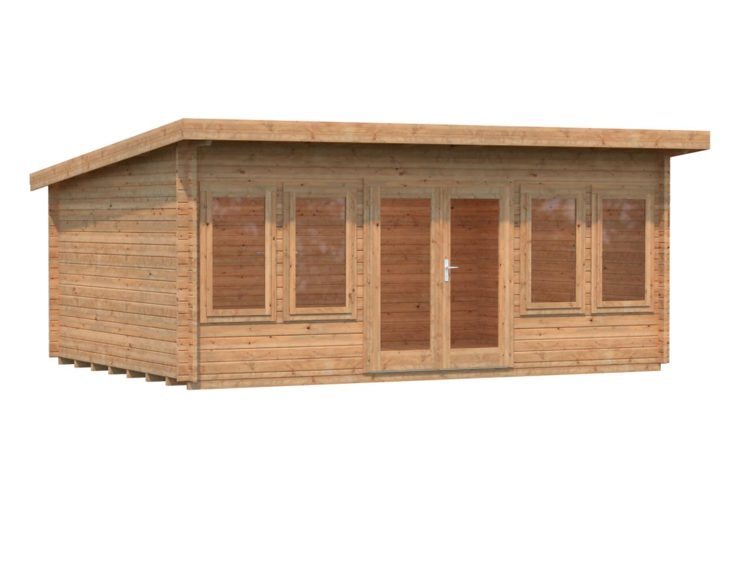 Palmako | Lisa L (18'1" x 13'1" | 209 sq.ft. | 1.7") Spacious Pent Roof Summer House with Double Doors