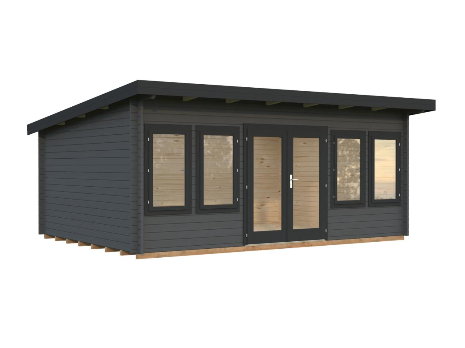 Palmako | Lisa L (18'1" x 13'1" | 209 sq.ft. | 1.7") Spacious Pent Roof Summer House with Double Doors