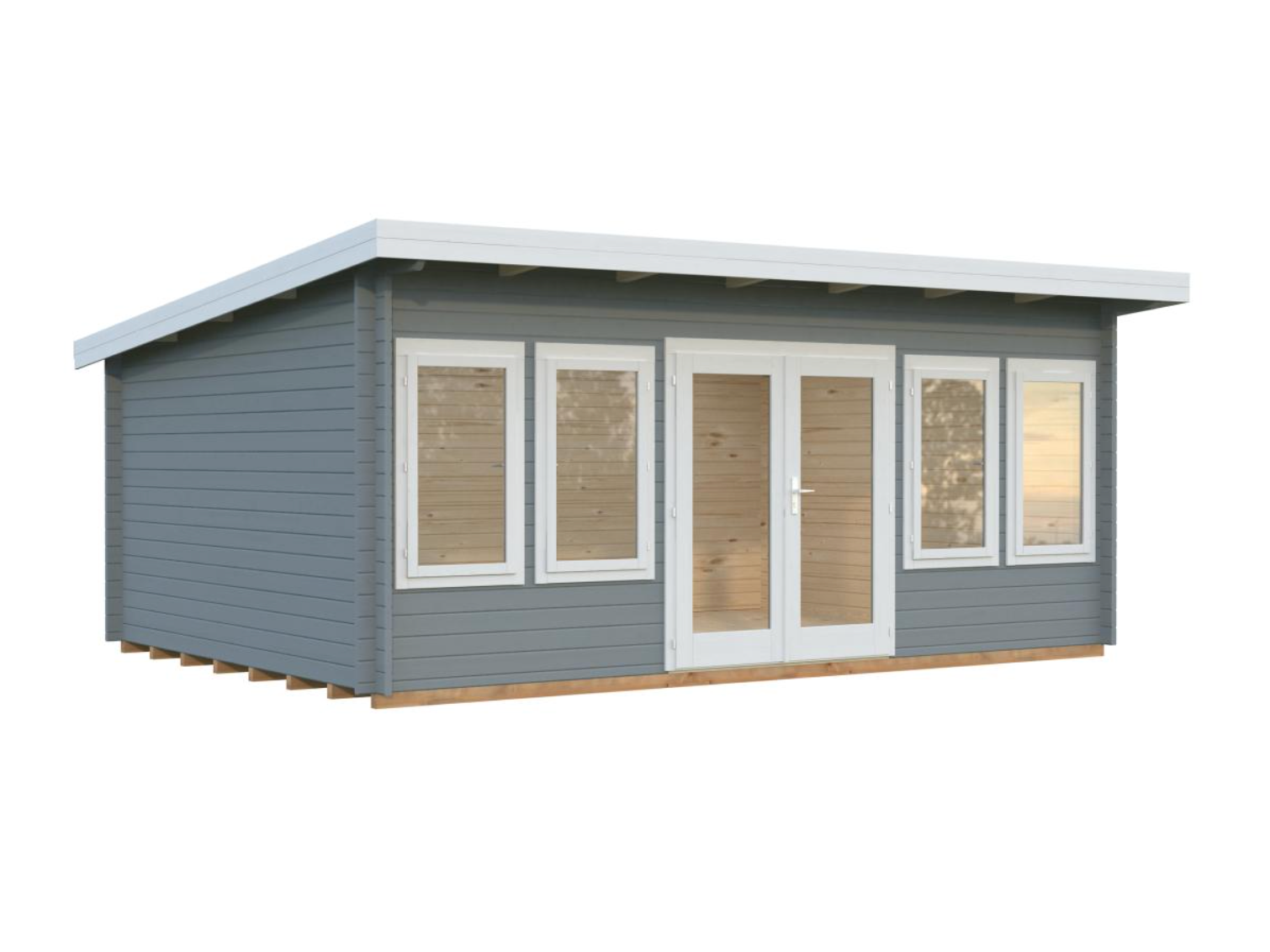 Palmako | Lisa L (18'1" x 13'1" | 209 sq.ft. | 1.7") Spacious Pent Roof Summer House with Double Doors