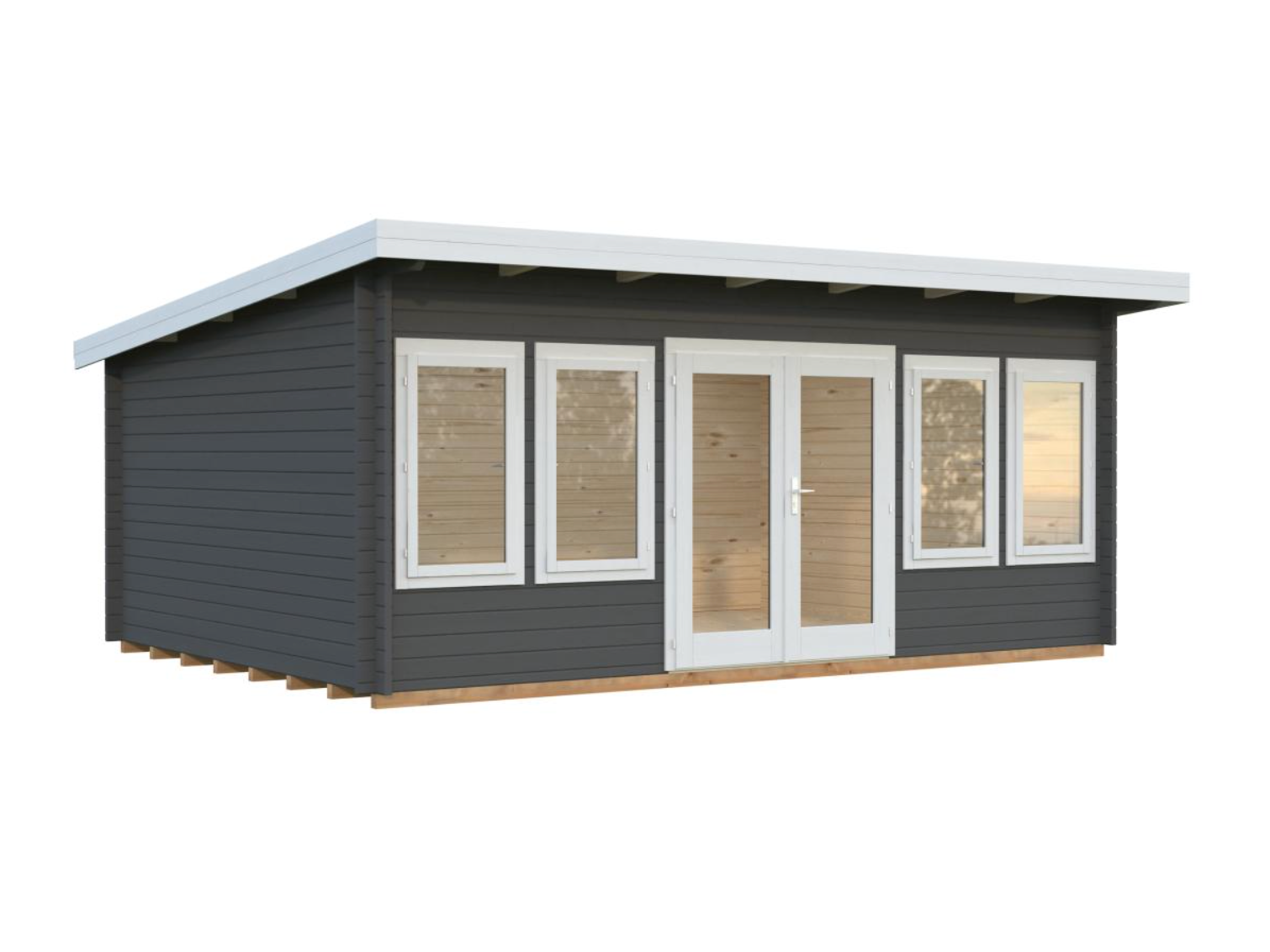 Palmako | Lisa L (18'1" x 13'1" | 209 sq.ft. | 1.7") Spacious Pent Roof Summer House with Double Doors